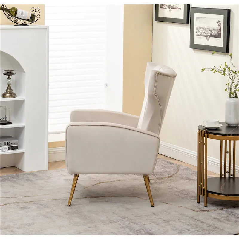 Fauteuil canapé en velours à accoudoirs carrés