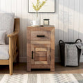 Table d'appoint de rangement en bois massif 23 pouces, ton naturel chaud rustique