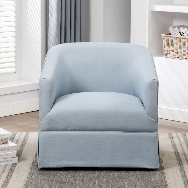 Fauteuil pivotant d'appoint en tissu à jupe