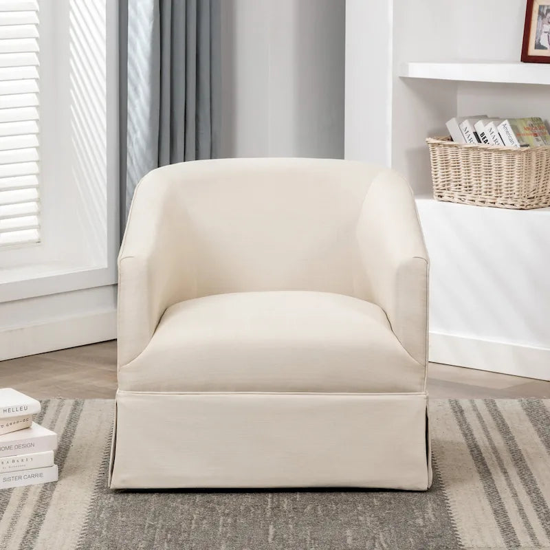 Fauteuil pivotant d'appoint en tissu à jupe