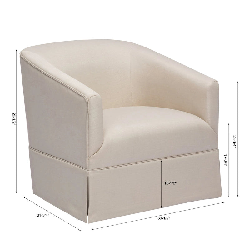 Fauteuil pivotant d'appoint en tissu à jupe