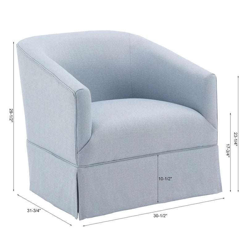Fauteuil pivotant d'appoint en tissu à jupe