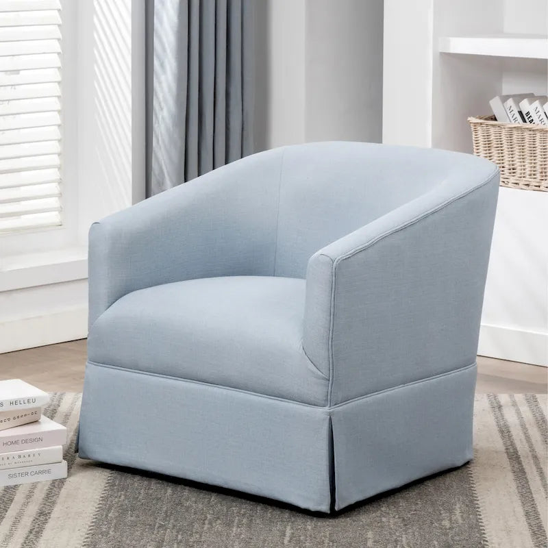 Fauteuil pivotant d'appoint en tissu à jupe