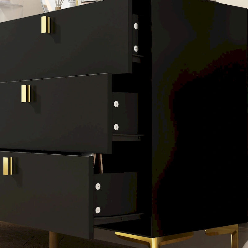 Commode Commode moderne pour chambre à coucher, Buffet double 6 tiroirs
