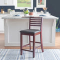 Tabouret de comptoir à dossier échelle 24 pouces en similicuir/tissu