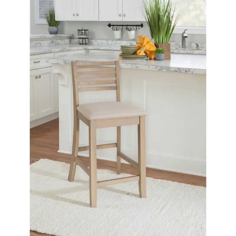 Tabouret de comptoir à dossier échelle 24 pouces en similicuir/tissu