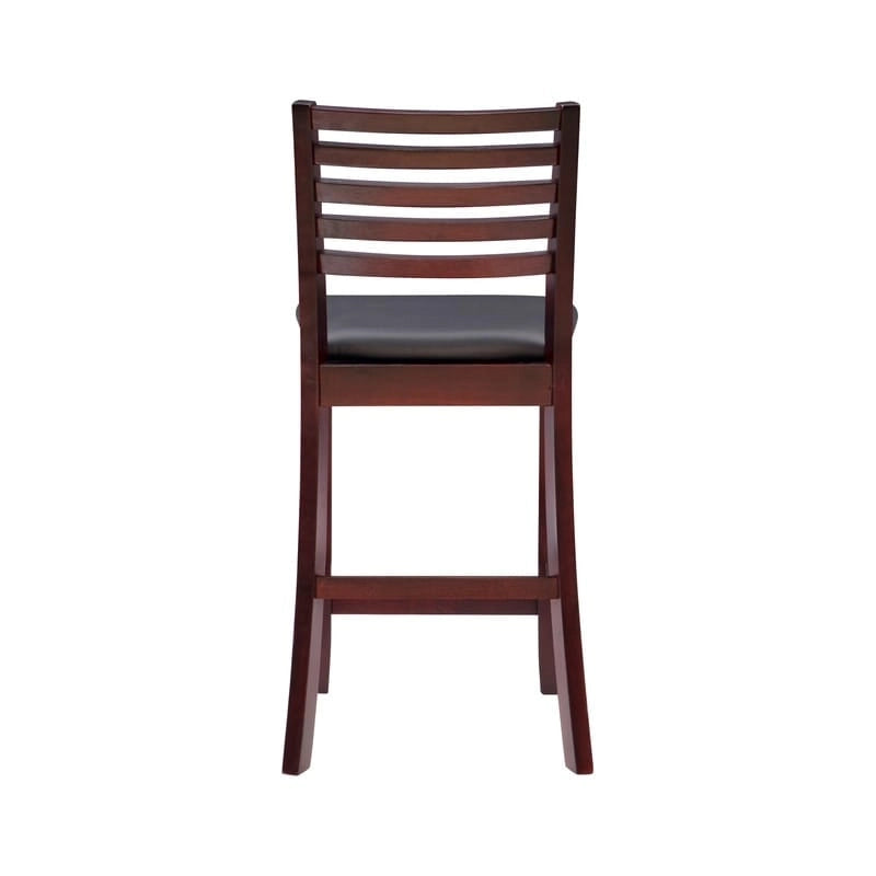 Tabouret de comptoir à dossier échelle 24 pouces en similicuir/tissu