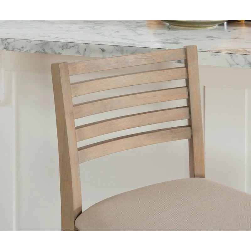 Tabouret de comptoir à dossier échelle 24 pouces en similicuir/tissu