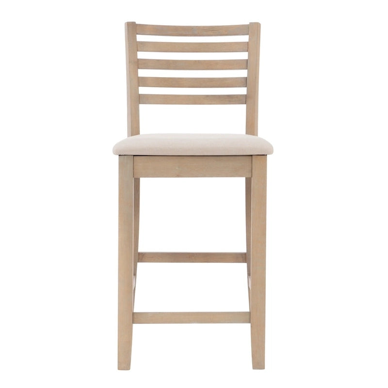 Tabouret de comptoir à dossier échelle 24 pouces en similicuir/tissu