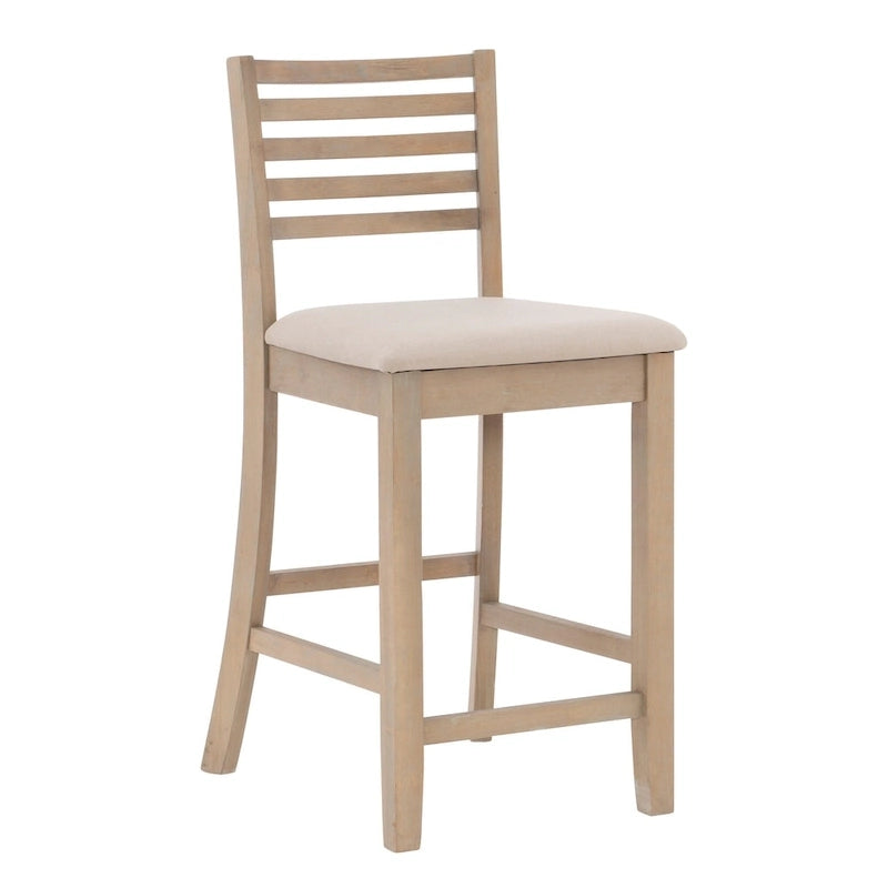 Tabouret de comptoir à dossier échelle 24 pouces en similicuir/tissu