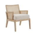 Fauteuil d'appoint en rotin et tissu au fini naturel