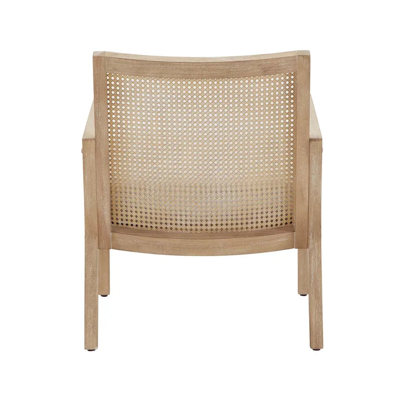 Fauteuil d'appoint en rotin et tissu au fini naturel