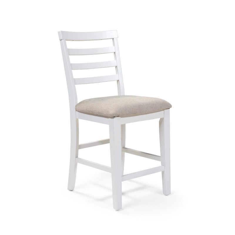 Chaises de comptoir en bois blanc style ferme