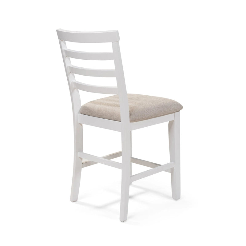 Chaises de comptoir en bois blanc style ferme