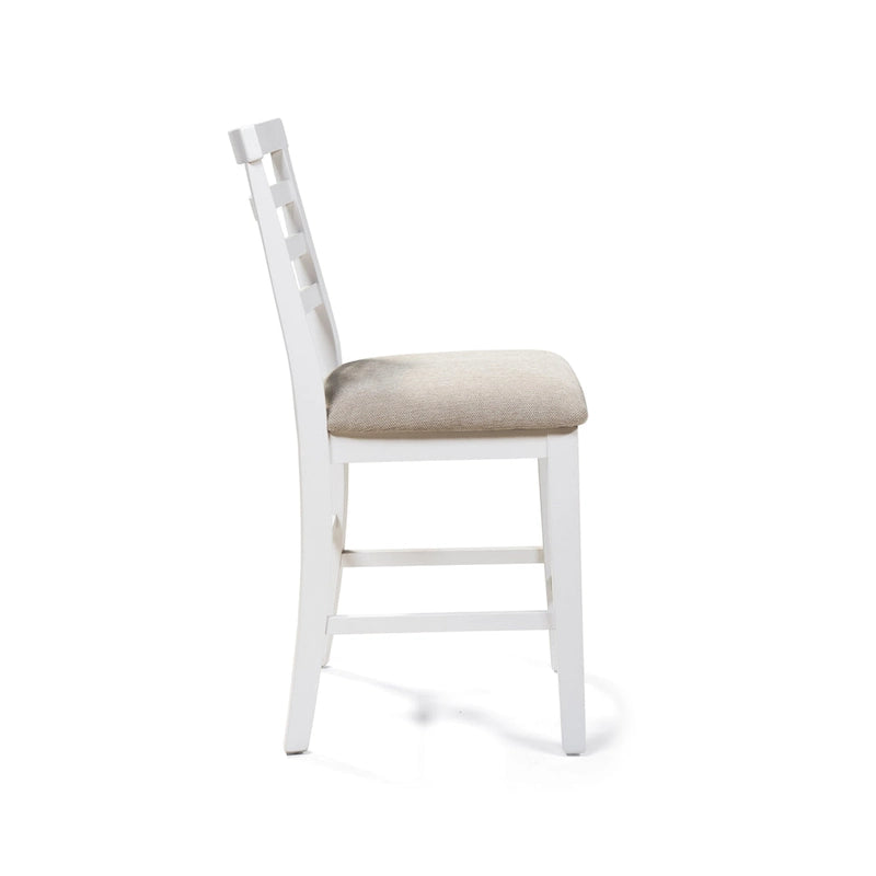 Chaises de comptoir en bois blanc style ferme