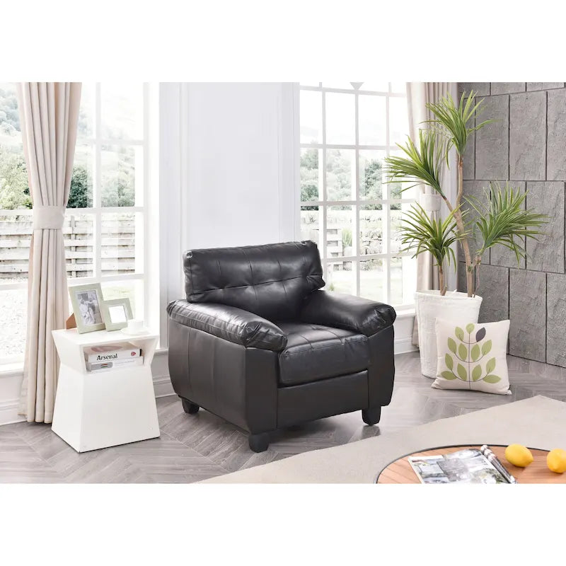 Chaise en similicuir de style contemporain