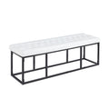 Banc d'appoint en similicuir avec piétement en métal