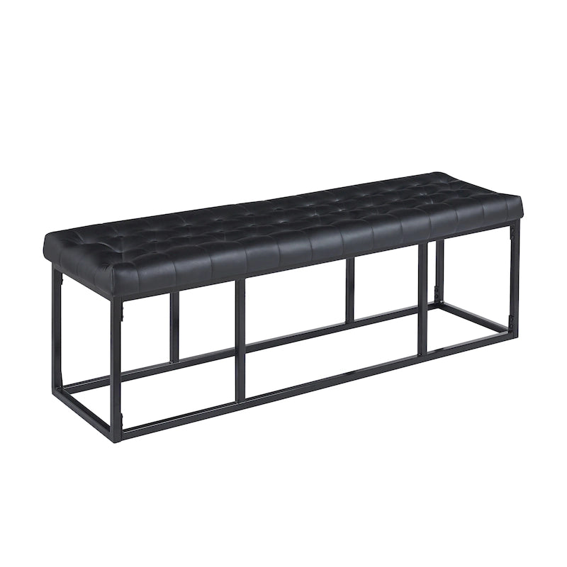 Banc d'appoint en similicuir avec piétement en métal