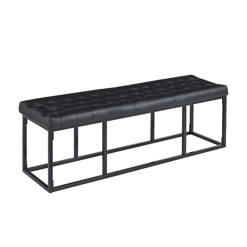 Banc d'appoint en similicuir avec piétement en métal