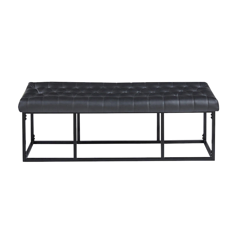 Banc d'appoint en similicuir avec piétement en métal