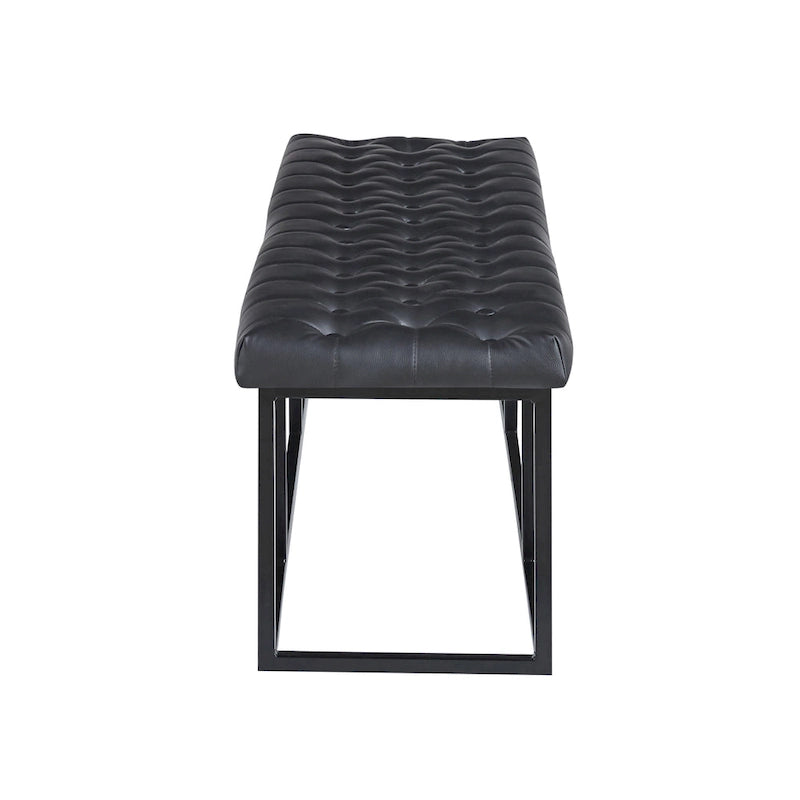 Banc d'appoint en similicuir avec piétement en métal