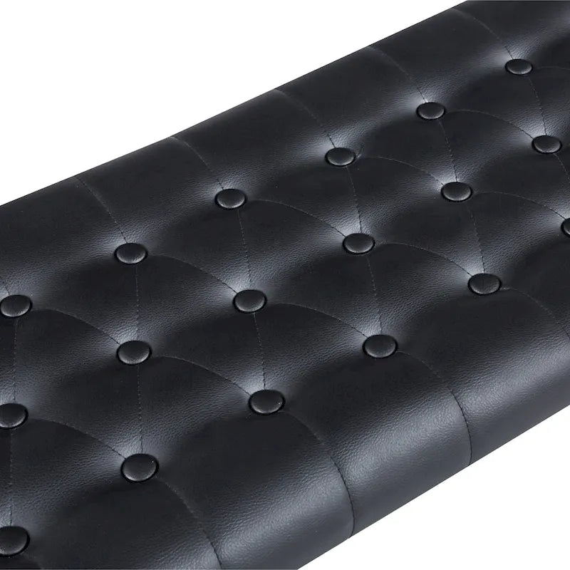 Banc d'appoint en similicuir avec piétement en métal
