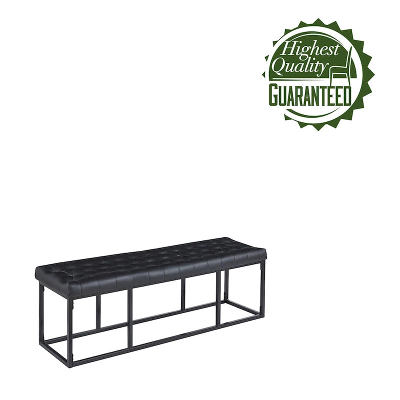 Banc d'appoint en similicuir avec piétement en métal