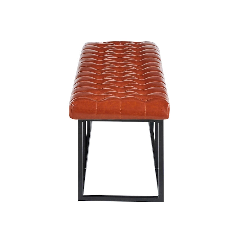 Banc d'appoint en similicuir avec piétement en métal