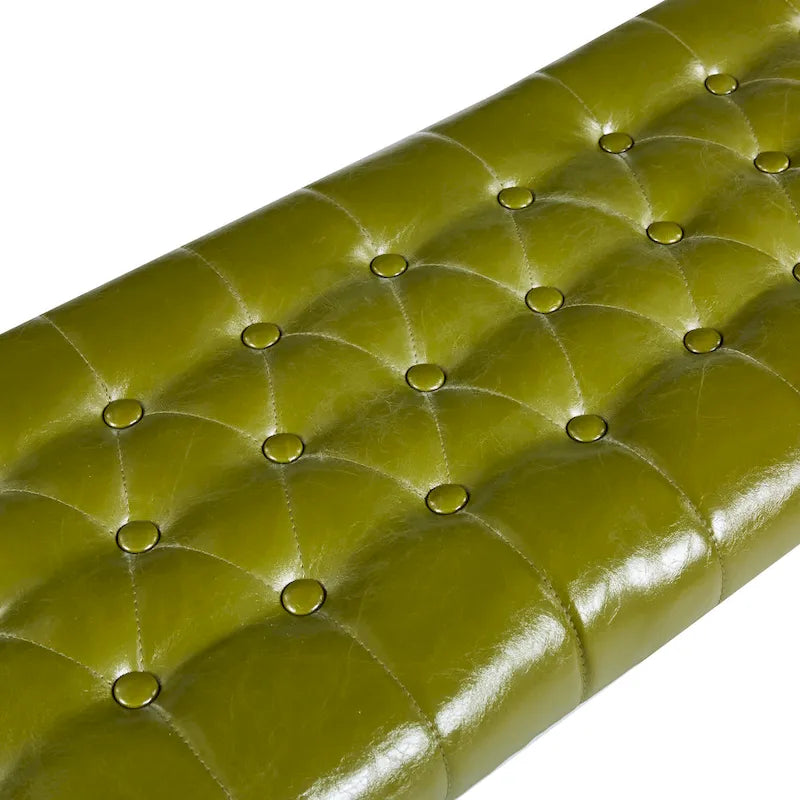 Banc d'appoint en similicuir avec piétement en métal