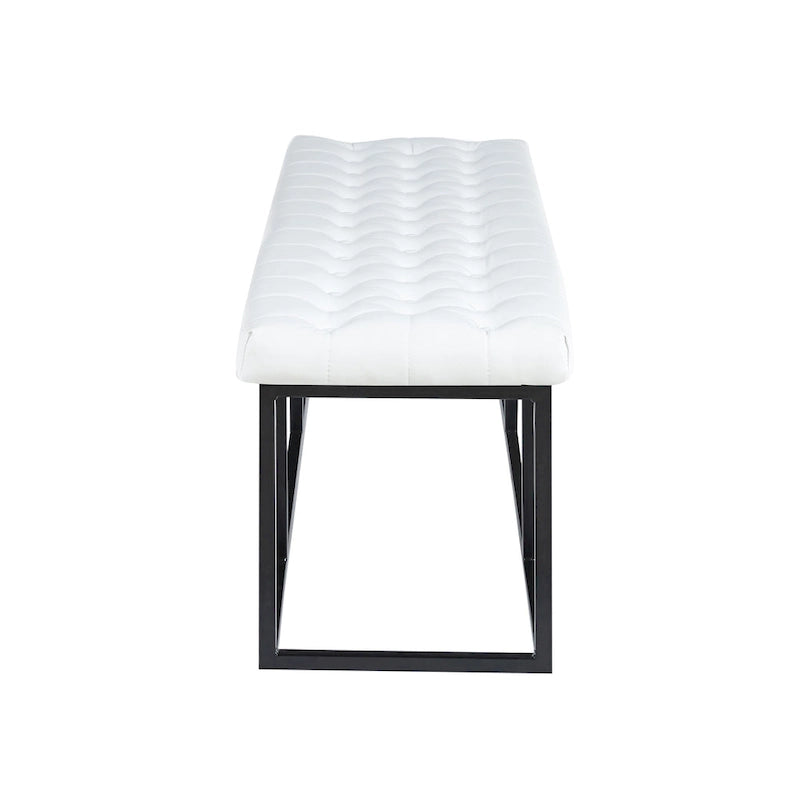 Banc d'appoint en similicuir avec piétement en métal