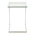 Table d'appoint en acier inoxydable et verre