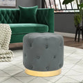 Tabouret pouf rond en velours, repose-pieds de vanité, base plaquée or