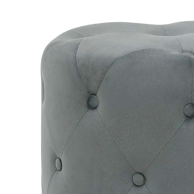 Tabouret pouf rond en velours, repose-pieds de vanité, base plaquée or