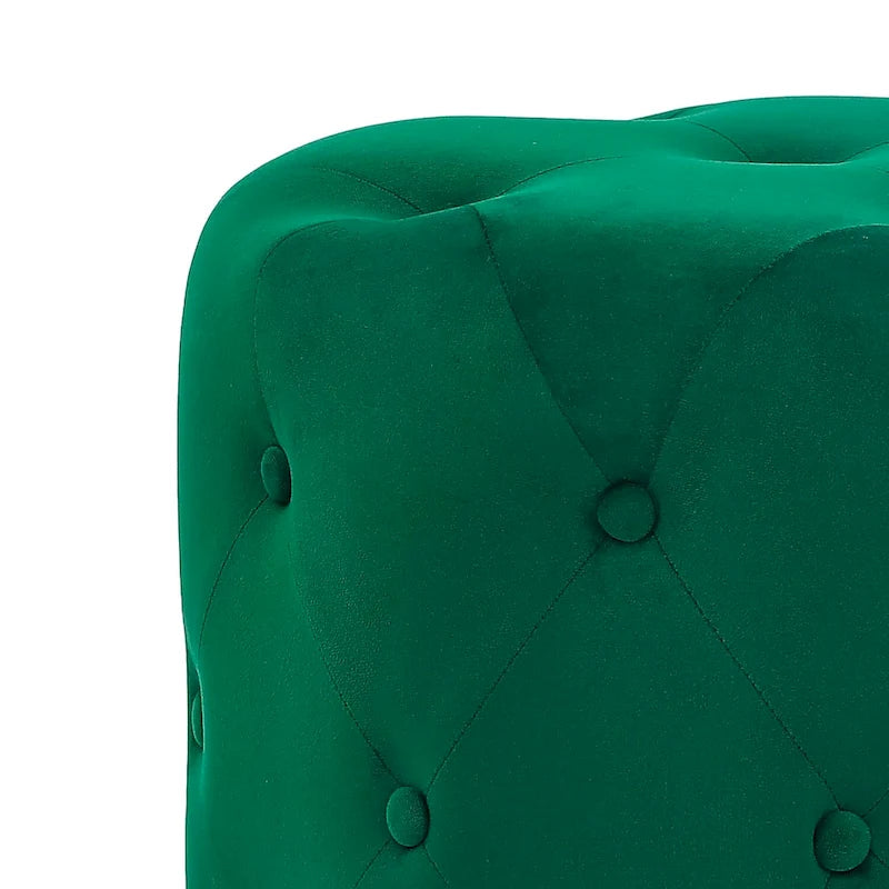 Tabouret pouf rond en velours, repose-pieds de vanité, base plaquée or