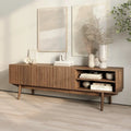 Meuble TV console pour téléviseurs jusqu'à 65 po avec pieds en bois