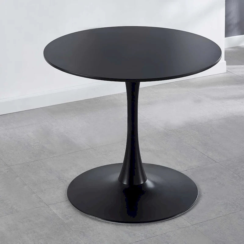 Table à manger de style Mid-century pour 2-4 personnes avec plateau rond en MDF