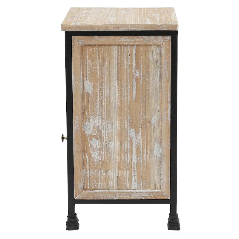 Table de chevet rustique avec tiroir et placard à 1 porte