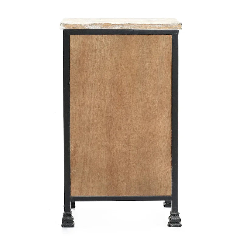 Table de chevet rustique avec tiroir et placard à 1 porte