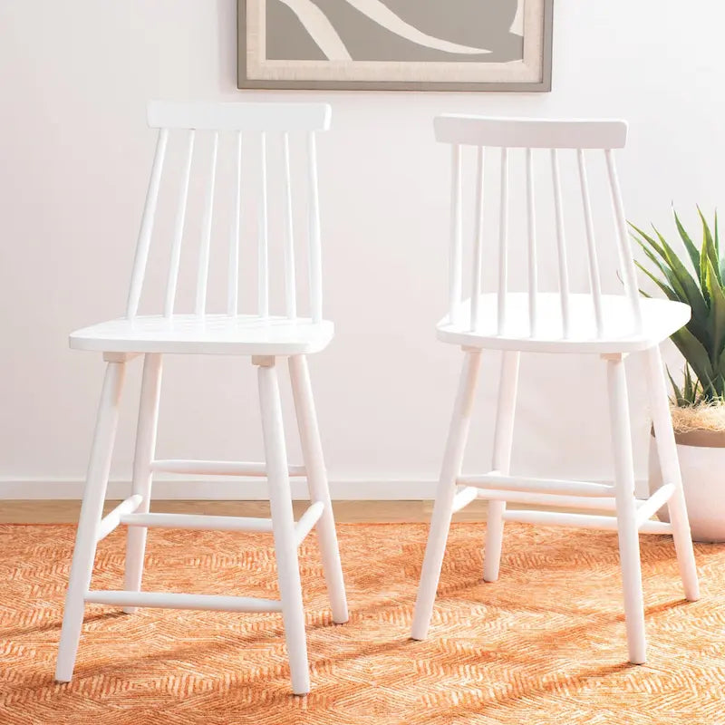 SAFAVIEH Zillah 24-inch Spindle Farmhouse Counter Stool (Set of 2) - 17.7 x 20.5 x 39.1 - 18Wx21Dx39H