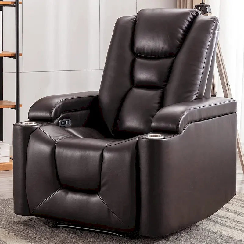 Fauteuil inclinable électrique en cuir pour cinéma maison, doux