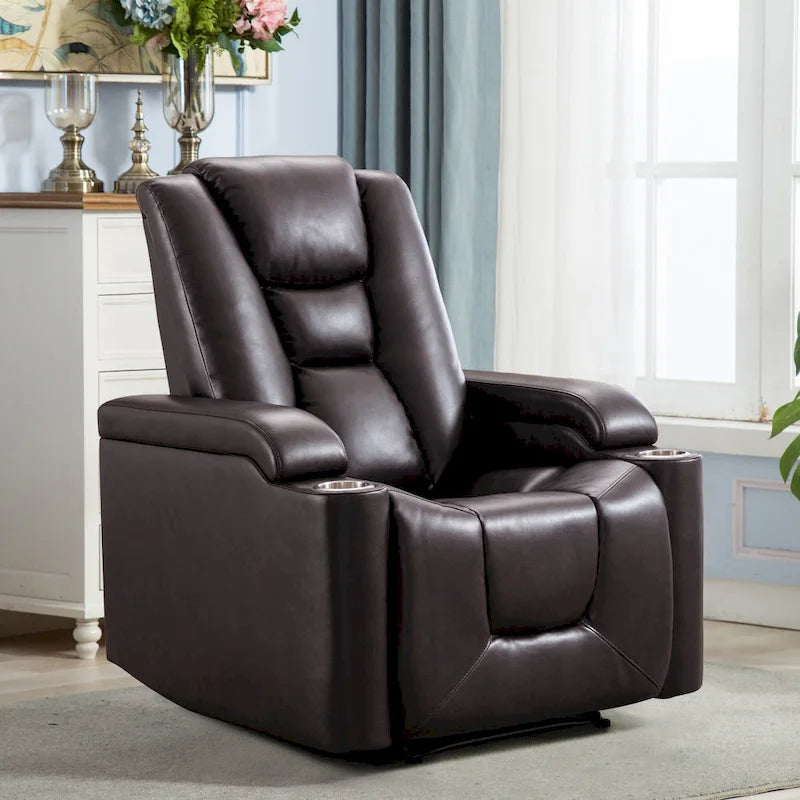 Fauteuil inclinable électrique en cuir pour cinéma maison, doux