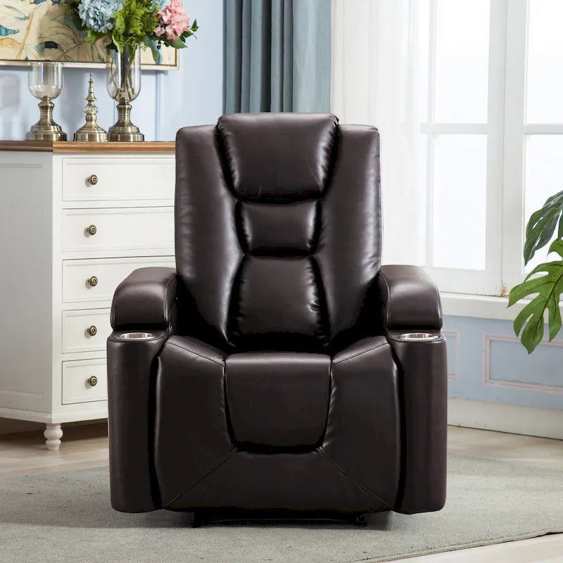 Fauteuil inclinable électrique en cuir pour cinéma maison, doux