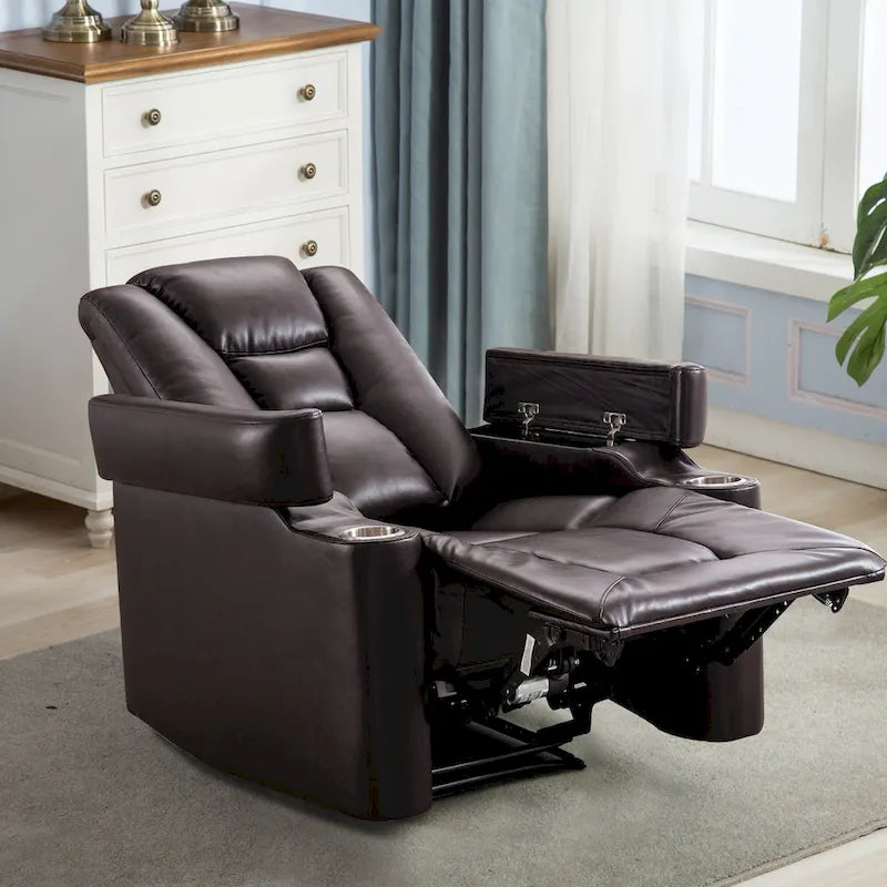 Fauteuil inclinable électrique en cuir pour cinéma maison, doux
