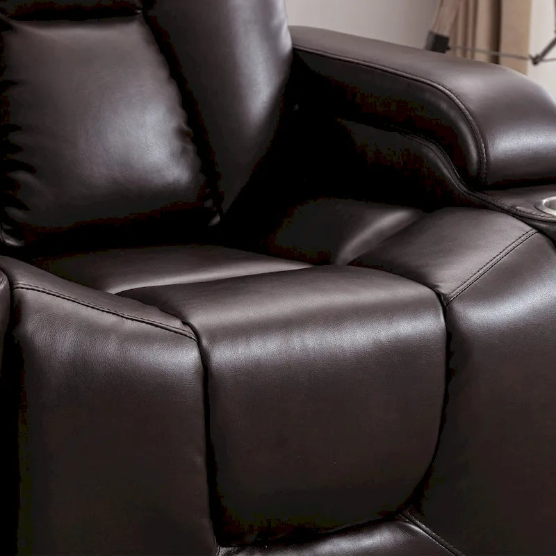 Fauteuil inclinable électrique en cuir pour cinéma maison, doux
