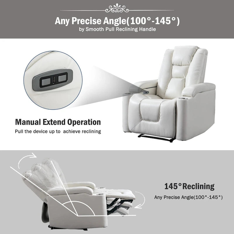 Fauteuil inclinable électrique en cuir pour cinéma maison, doux