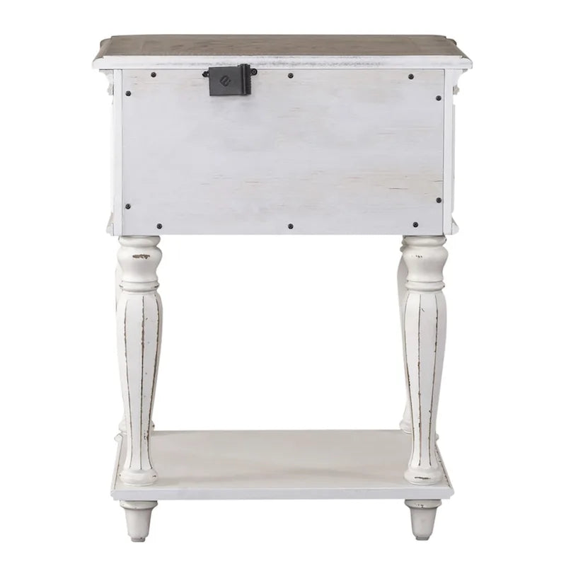 Table de nuit avec pieds blancs de style ancien
