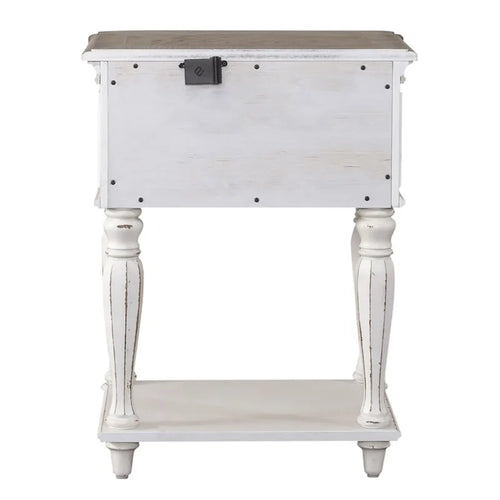 Table de nuit avec pieds blancs de style ancien