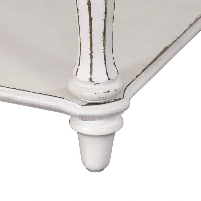 Table de nuit avec pieds blancs de style ancien