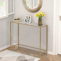 Console de table d'entrée moderne avec plateau en verre, cadre doré 39,4 po