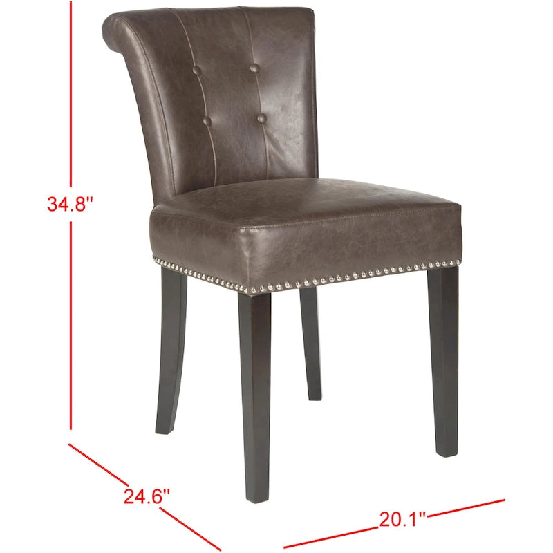 Chaise de salle à manger en tissu anthracite avec des pieds finition espresso